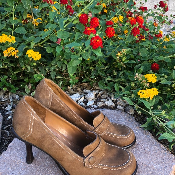 GIANNI BINI LEATHER SUEDE HEELS SHOES - Picture 5 of 6